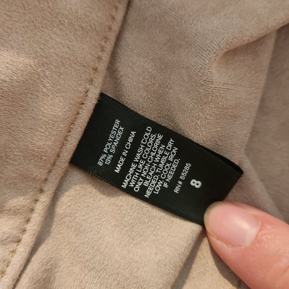 Express Tan faux suede button up mini skirt size 8 - Picture 2 of 4